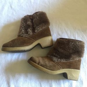 Vintage Leather Upper Sherpa Lined Boots